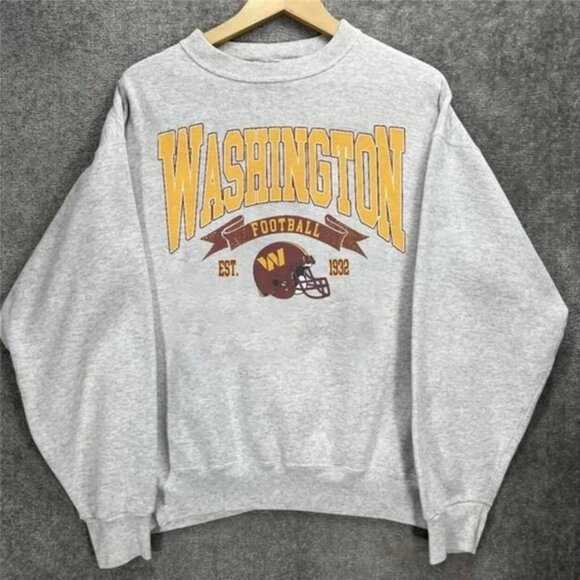 Olin D Tops - Retro Washington Commanders Vintage NFL Football Logo Fan Sweatshirt 91
